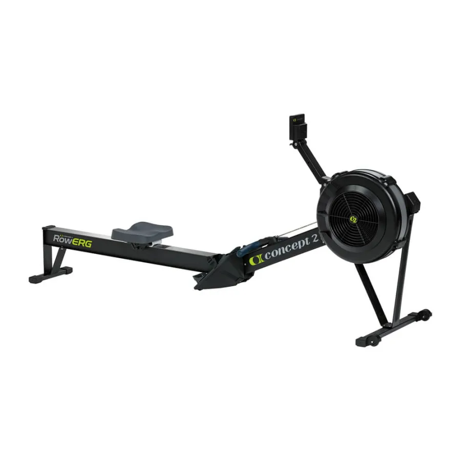 Concept2 RowErg roddmaskin i svart, sedd snett framifrån