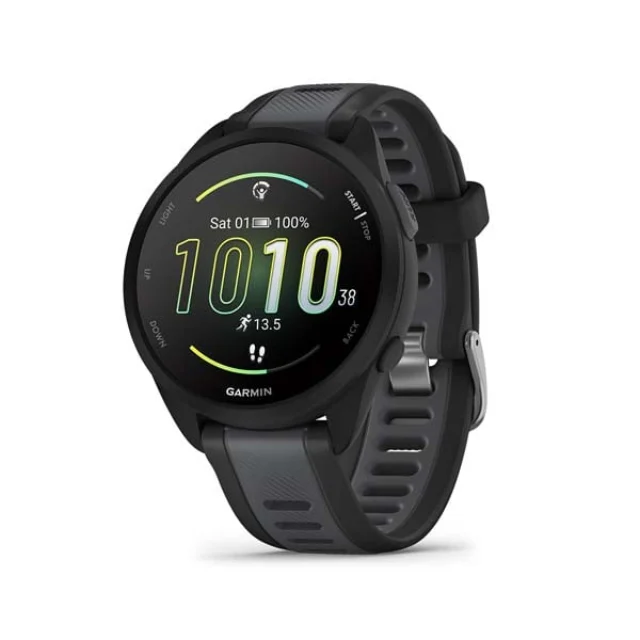 Garmin Forerunner 165 löparklocka i svart med grått band